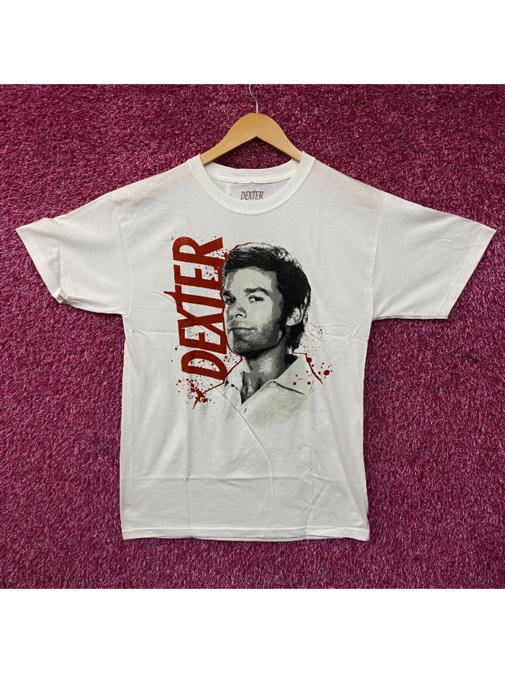 Dexter Blood Splatter Portrait T-Shirt Medium